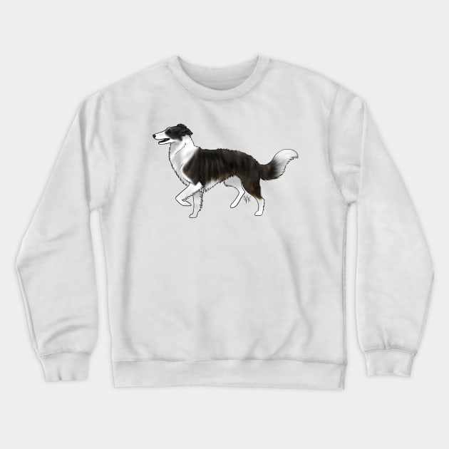 Dog - Silken Windhound - White and Brindle Crewneck Sweatshirt by Jen's Dogs Custom Gifts and Designs